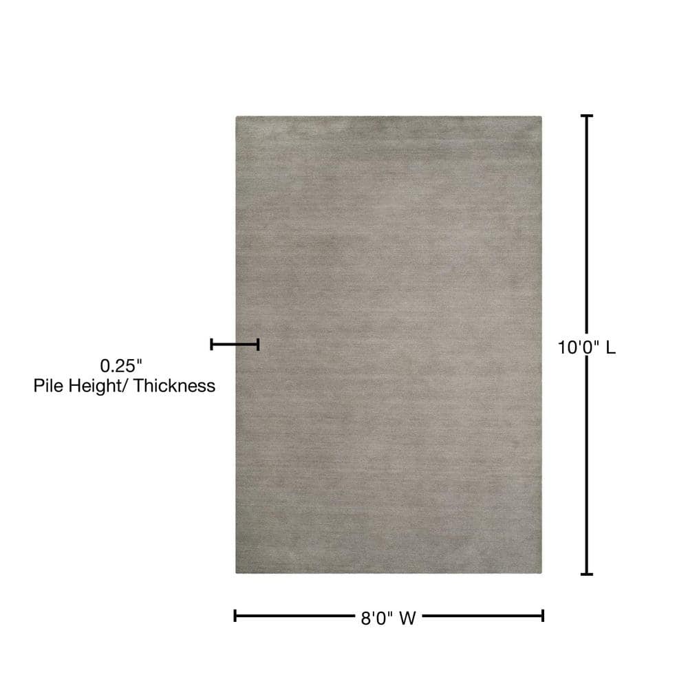 Himalaya Gray Hand-Tufted Wool Area Rug, 8' x 10'