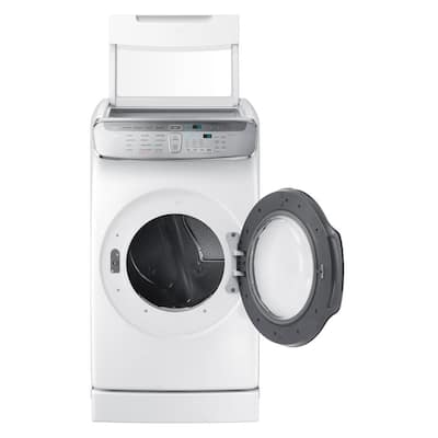 7.5 Total cu. ft. Gas FlexDry Dryer with Steam in White