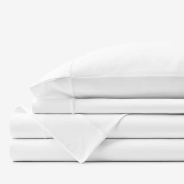 Company Cotton 3-Piece White Solid T-Shirt Soft Jersey Knit Twin XL Sheet Set