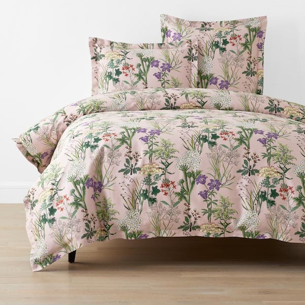 The Company Store Company Cotton Timeless Garden Blush Twin/Twin XL Sateen Duvet Cover