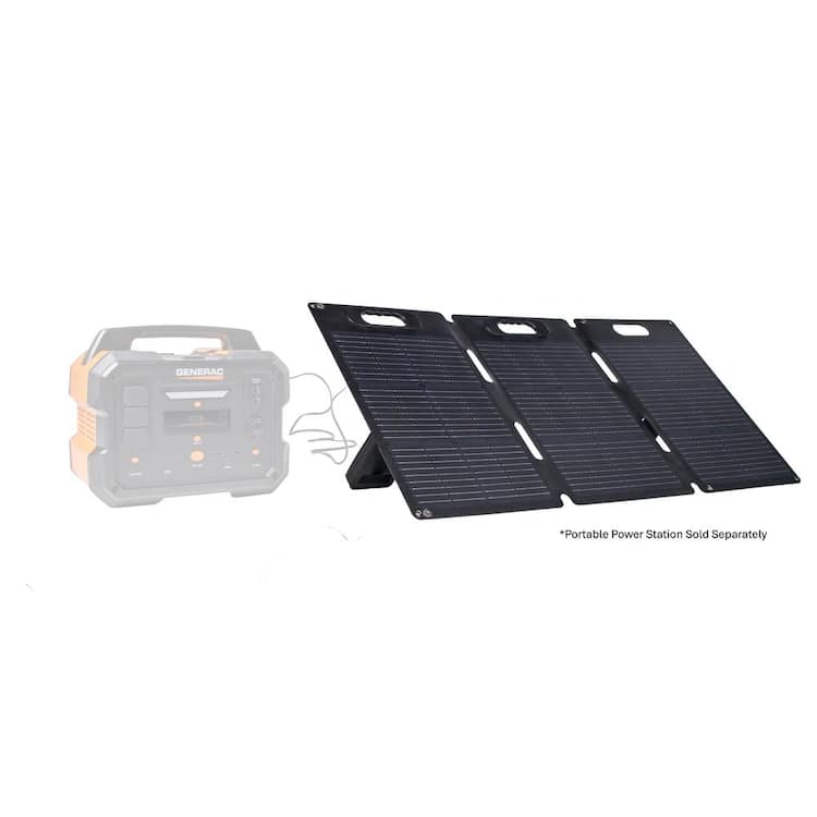 Generac 100-Watt Portable Solar Panel with 20.1 Volt Output, IP67 Solar Charger for Power Station / Generator - GS100