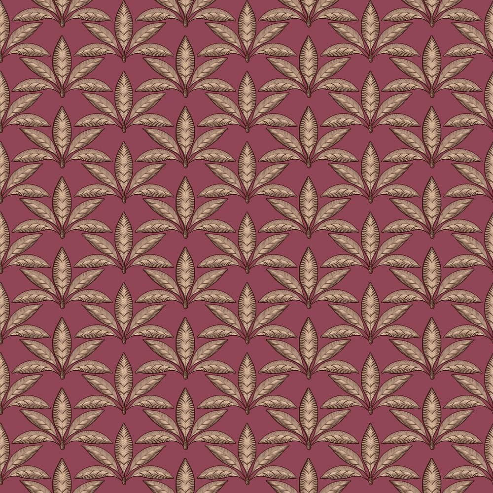 Into The Wild Red and Gold Metallic Leaf Motif Non-Pasted Non-Woven Paper W