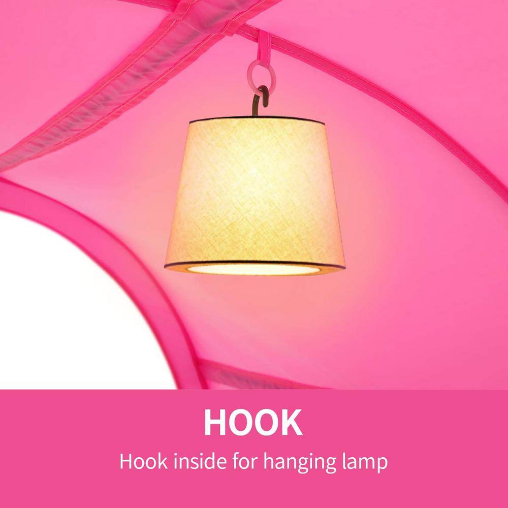 Full Size Pink Polyester Indoor Bed Tent Canopy