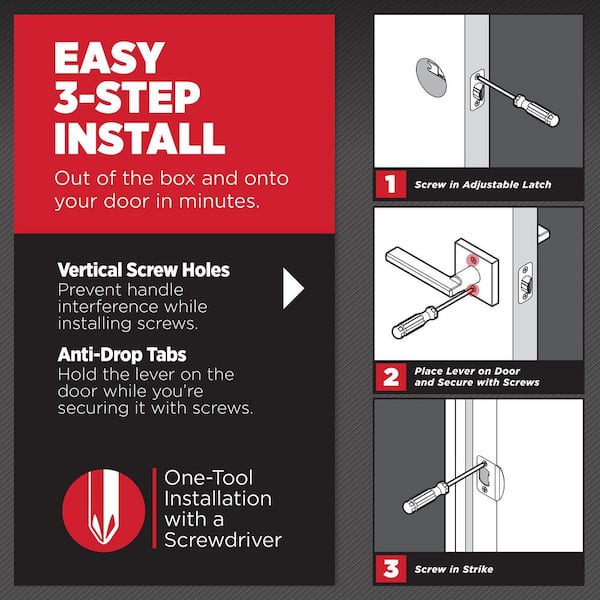 Kwikset Mirada Satin Nickel Rectangle Keyed Entry Door Handle