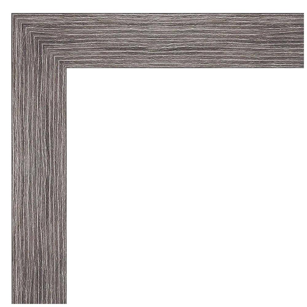 Pinstripe Plank Grey 43" x 33" Beveled Vanity Wall Mirror