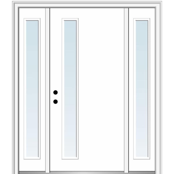 MMI DOOR Viola 60 in. x 80 in. Right-Hand Inswing 1-Lite Clear Low-E Primed Fiberglass Prehung Front Door on 4-9/16 in. Frame