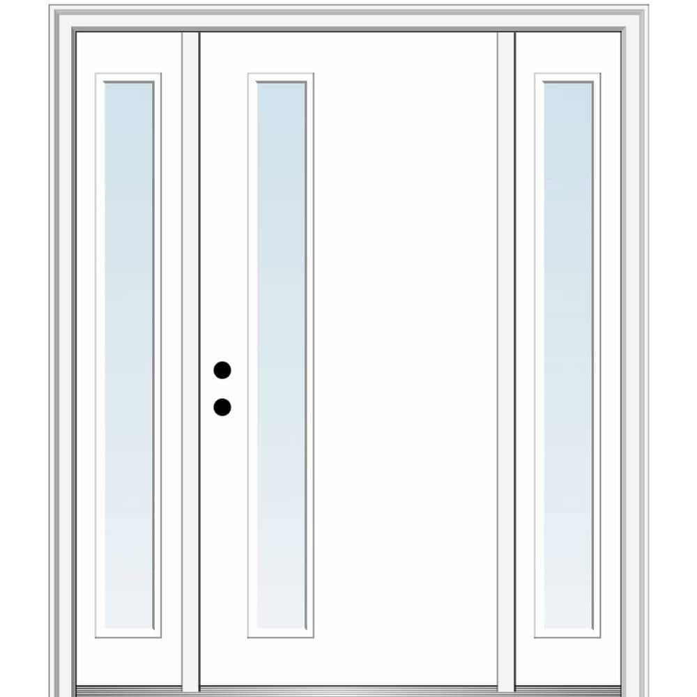 MMI Door Viola 64 in. x 80 in. Right-Hand Inswing 1-Lite Clear Low-E Primed Fiberglass Prehung Front Door on 6-9/16 in. Frame