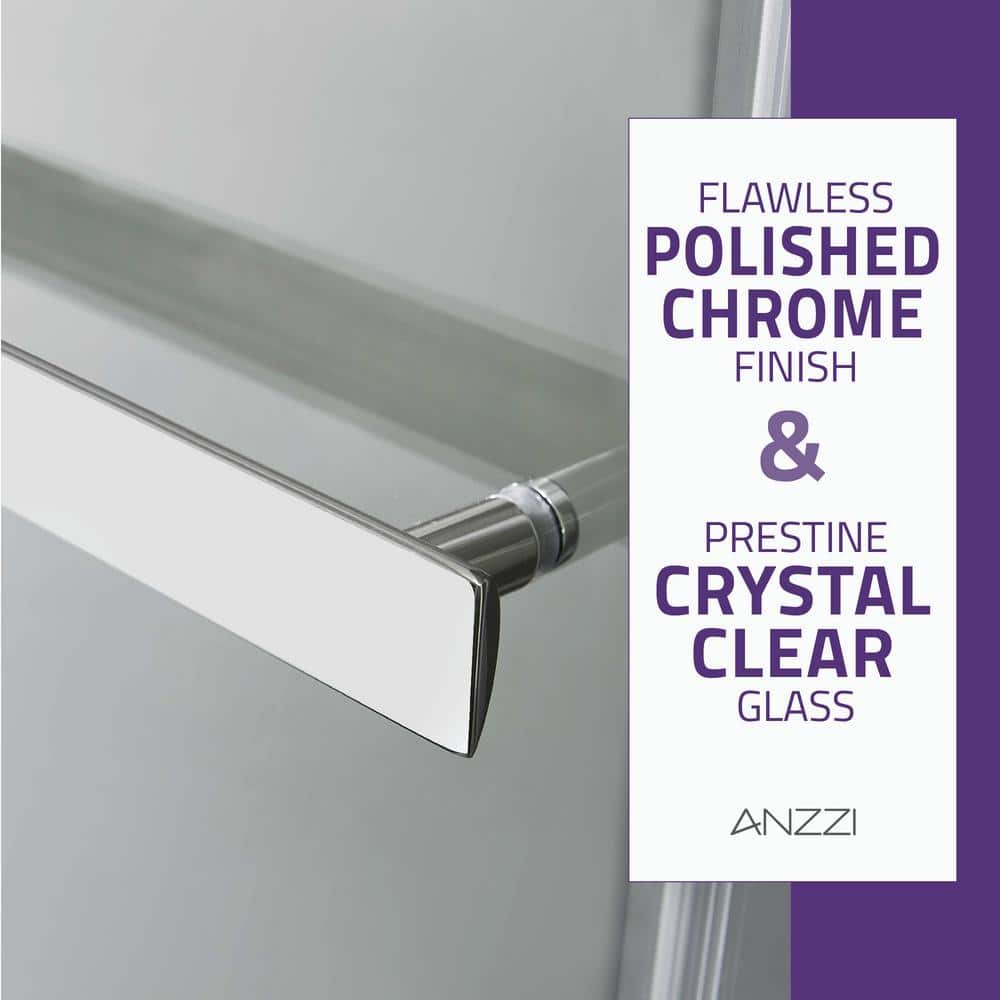 Kahn 48" x 76" Frameless Sliding Shower Door in Polished Chrome