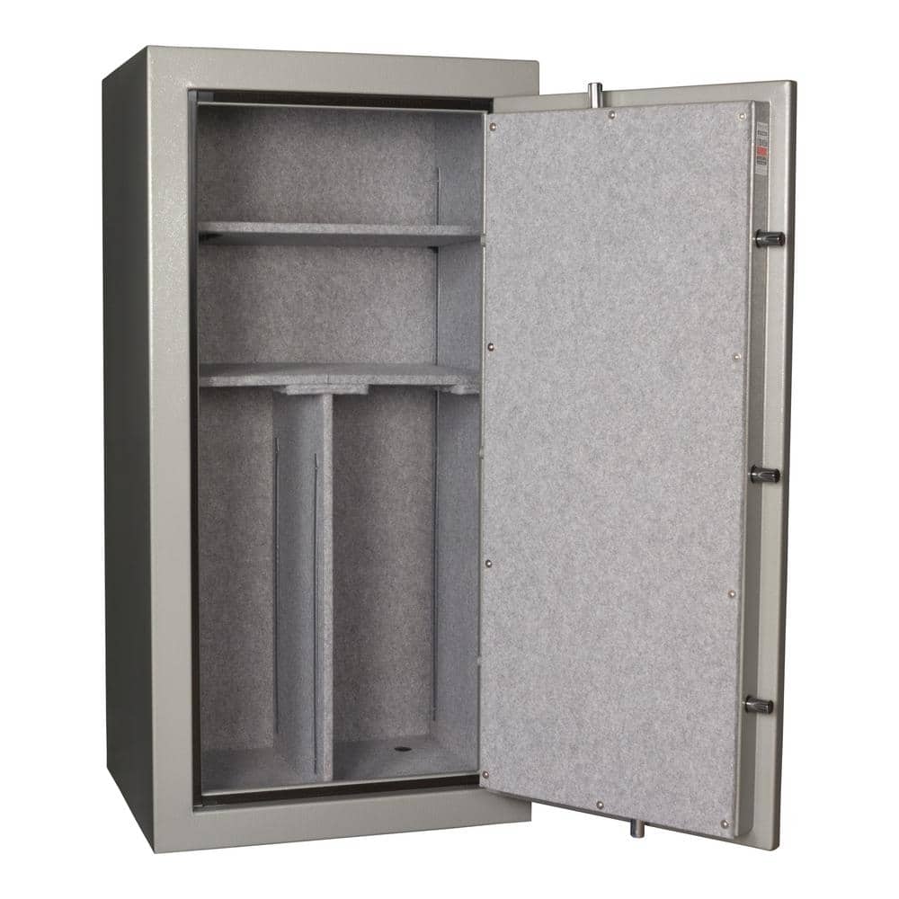 Gray Fireproof 24-Gun Safe with Mechanical Dial Lock