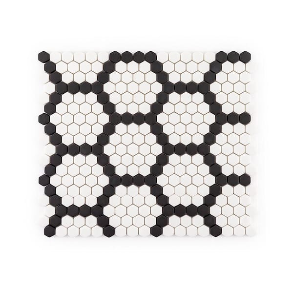 Jeffrey Court Hexagon Pattern White 9.875 in. x 11.375 in. Hexagon ...