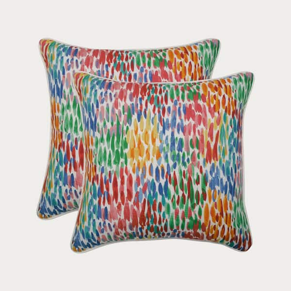 Pillow Perfect Blue Square Outdoor Square Throw Pillow 2-Pack