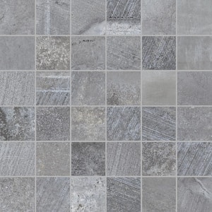 Boldstone Grey 12 in. x 12 in. Glazed Porcelain Floor and Wall Mosaic Tile (6 sq. ft. / case)