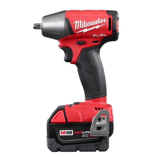 Milwaukee - M18 FUEL 18-Volt Lithium-Ion Brushless Cordless 3/8 in. Impact Wrench with Friction Ring Kit with Two 5 Ah Batteries