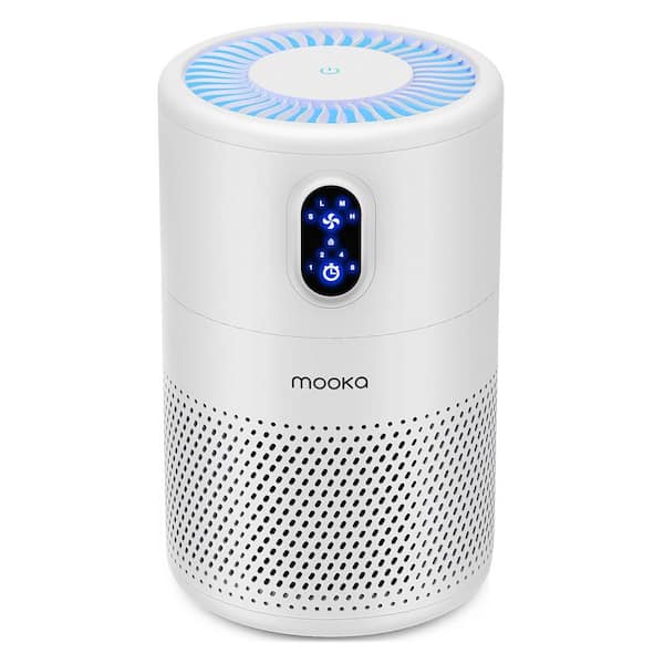 Edendirect 1076 sq. ft.True HEPA Personal Tabletop Air Purifier in White with Night Light, removes 99.97% of Allergens Smoke Mold