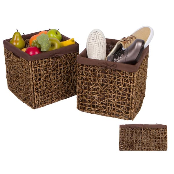 Blue Ridge Basket Co. Seagrass 10.6 In. Storage Basket With Liner And ...