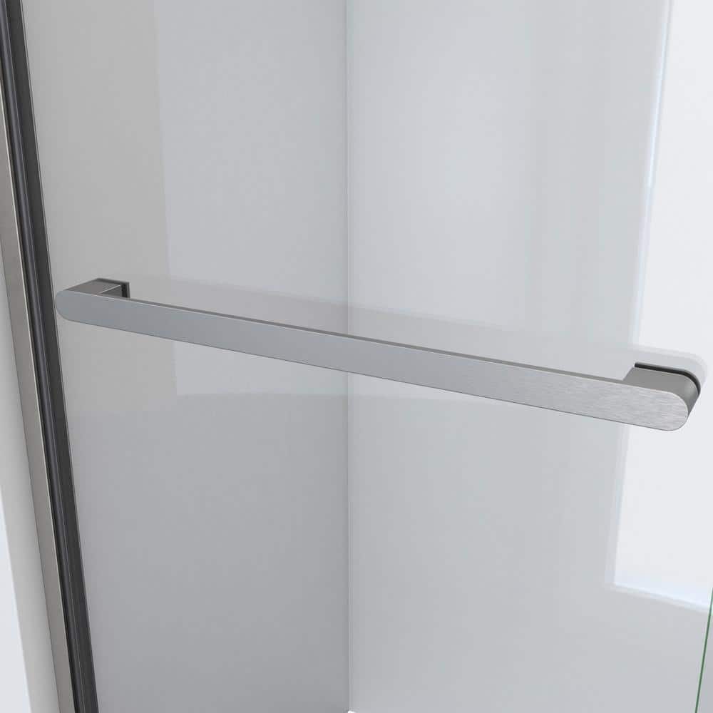 Charisma-X 56-60'' W x 76'' H Frameless Brushed Nickel Sliding Shower Door