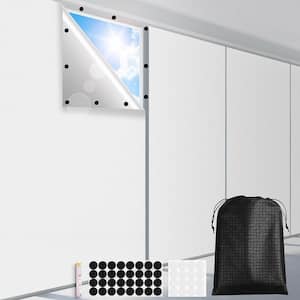 50 in. x 78 in. Blackout Window Curtain Shade with Suction Cups-Black, Fabric Temporary Blind/Shades.
