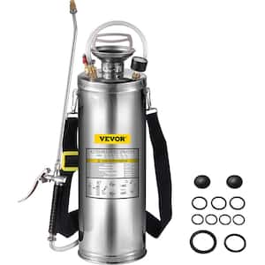 3 gal. Stainless Steel Sprayer, Set with 20 in. Wand& Handle& 3 ft. Reinforced Hose, Hand Pump Sprayer with Pressure