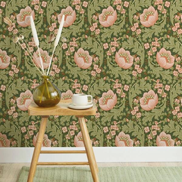 Claes Pink Floral Wallpaper
