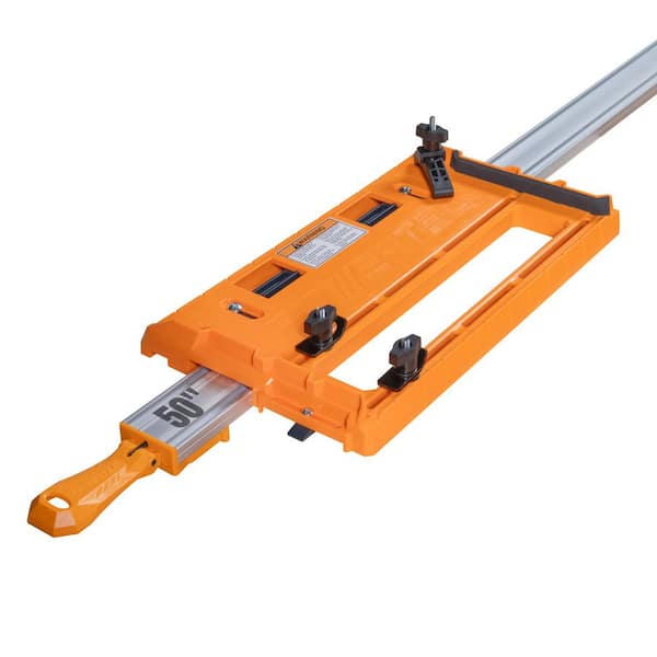Circular Saw Track Plate with 50 in. Straight Edge Clamp, Tool-Free Mounting System, Adjustable Fence