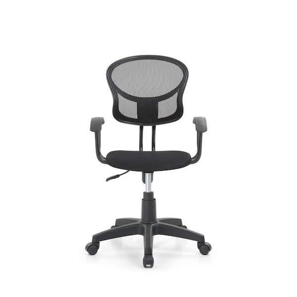 HODEDAH Black Mesh, Mid-Back, Adjustable Height, Swiveling Task Chair with Padded Seat