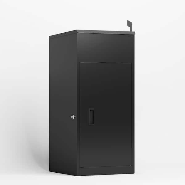 5.9 cu. ft Fireproof and Waterproof Safe with Lock, Heavy-Duty Steel Package Drop Box with Anti-Theft Design, Black