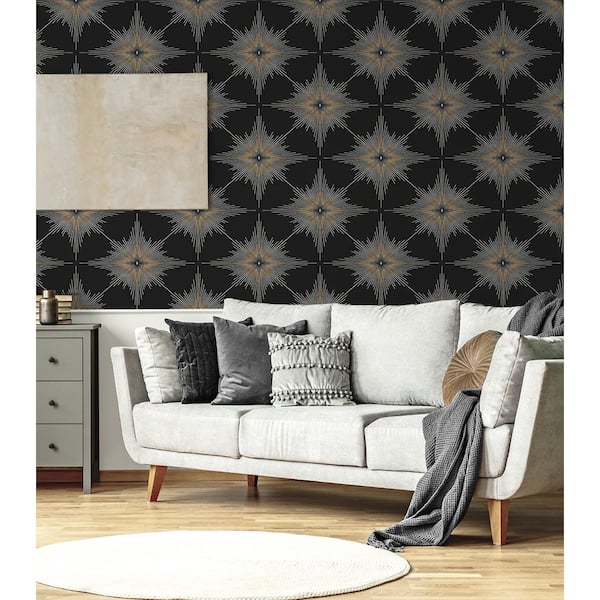 Ebony Stellar Geo Vinyl Peel and Stick Wallpaper Roll (Covers 31.35 sq. ft.)
