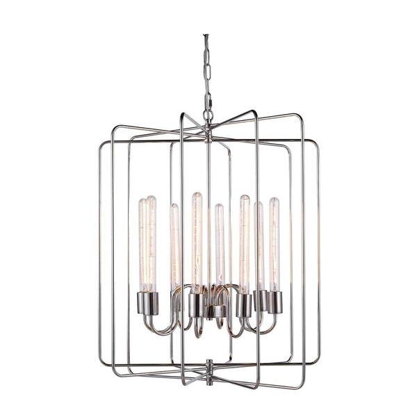 Elegant Lighting Lewis 8-Light Polished Nickel Pendant Lamp