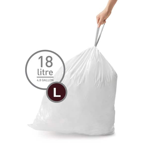 18 Liter Code L Custom-Fit Kitchen Drawstring Trash Bag Liners (100 Ct. Dispenser Pack)