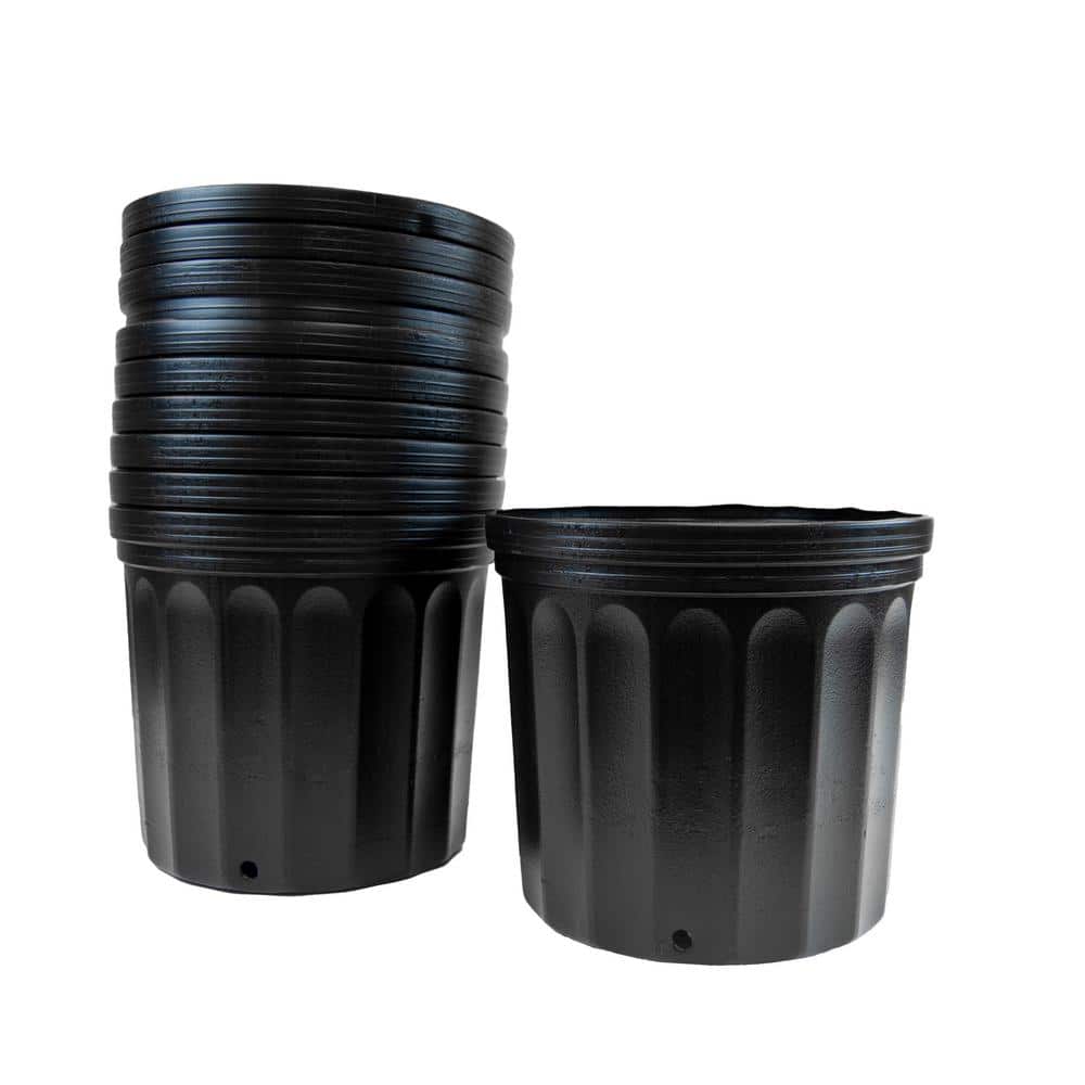 10 Pack Plastic Black Plant Pots Nursery Gardening Planters 4 in to 7.5  Inch Small Medium Plants 0.25 0.35 0.5 1 1.5 Gallon for Indoor and Outdoor
