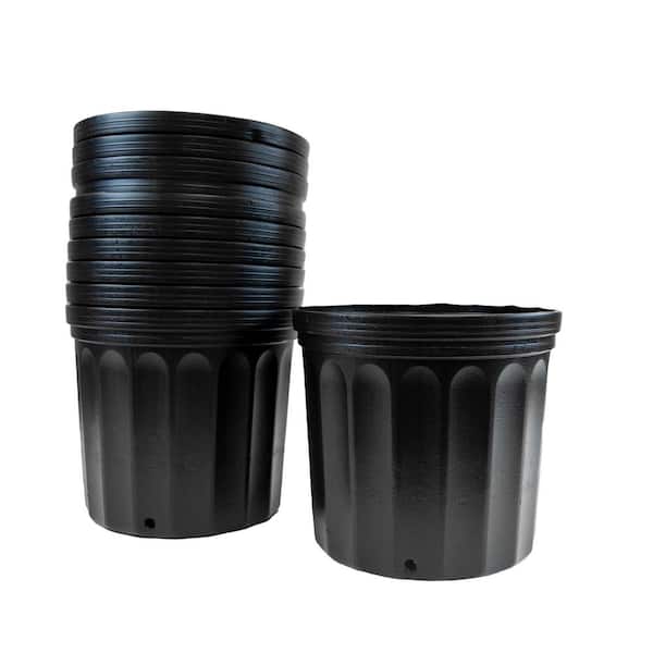 Hydroponics Organic 3 Gal. Black Plastic Nursery Pots (11.36 l) 10-Pack