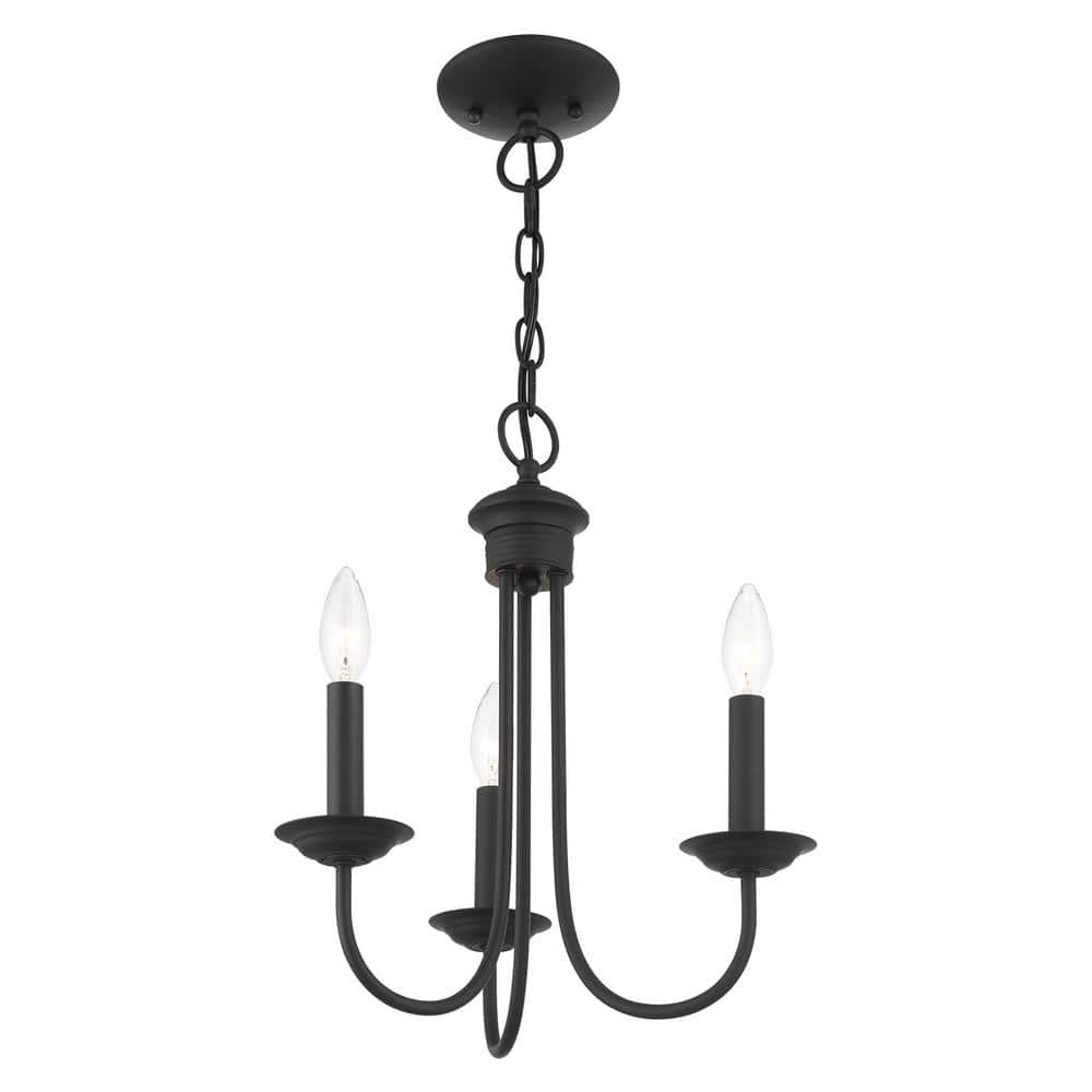 Estate Mini 3-Light Crystal Black Chandelier