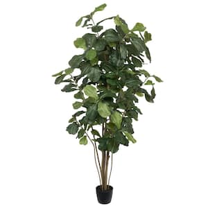 7 ft. Green Artificial Potted Fiddle Leaf Everyday Tree in Pot