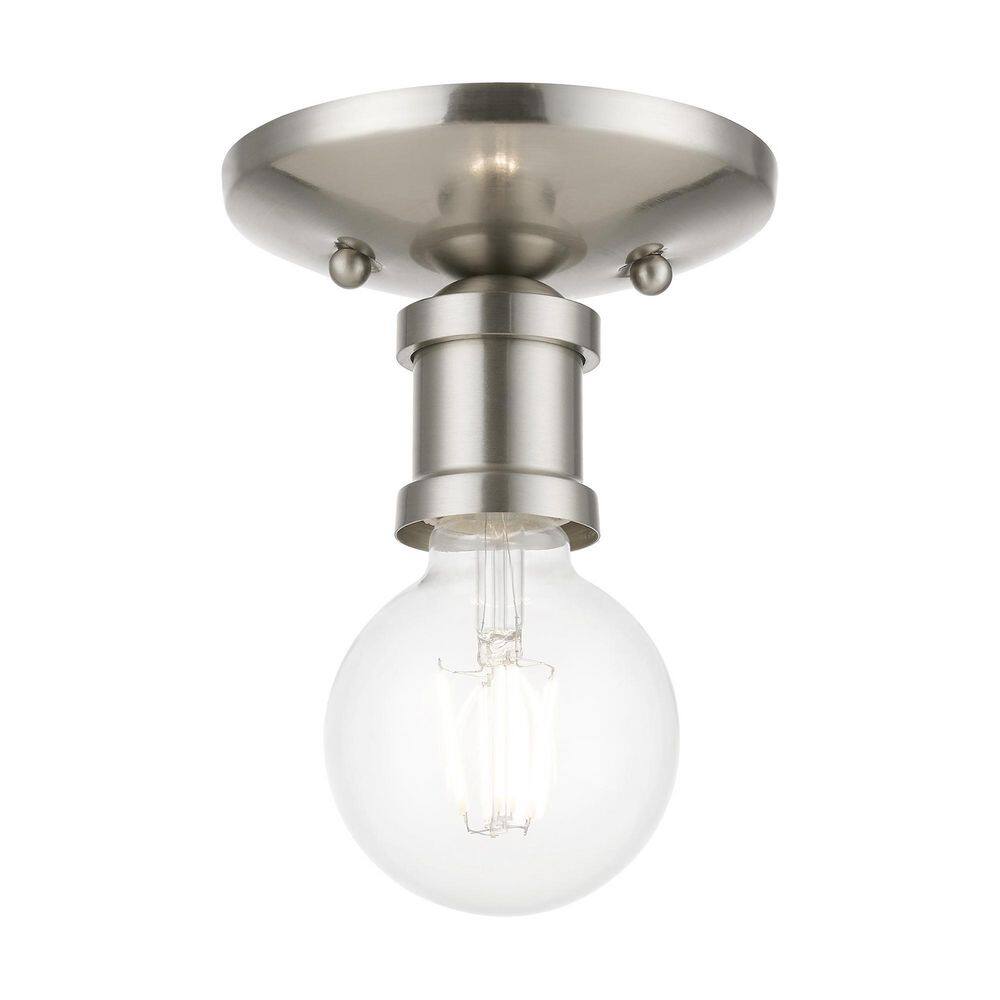 Lansdale Brushed Nickel Single Light Indoor/Outdoor Flush Mount