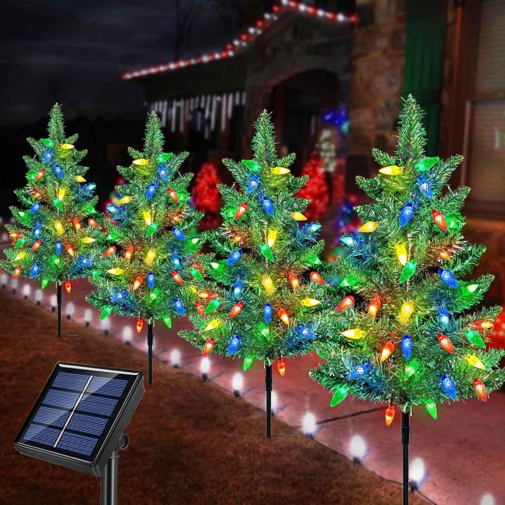 4-Pack Solar Christmas Garden Stake Lights, Waterproof Pathway Lights for Garden, Patio and Yard Decorations price history on PriceWatchPro