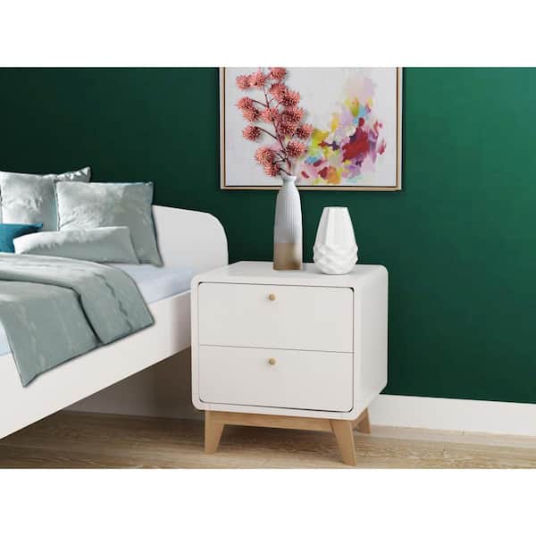 REN HOME - THE ART OF SCANDINAVIAN DESIGN Leva White Oak 2-Drawer 21 in. W Nightstand