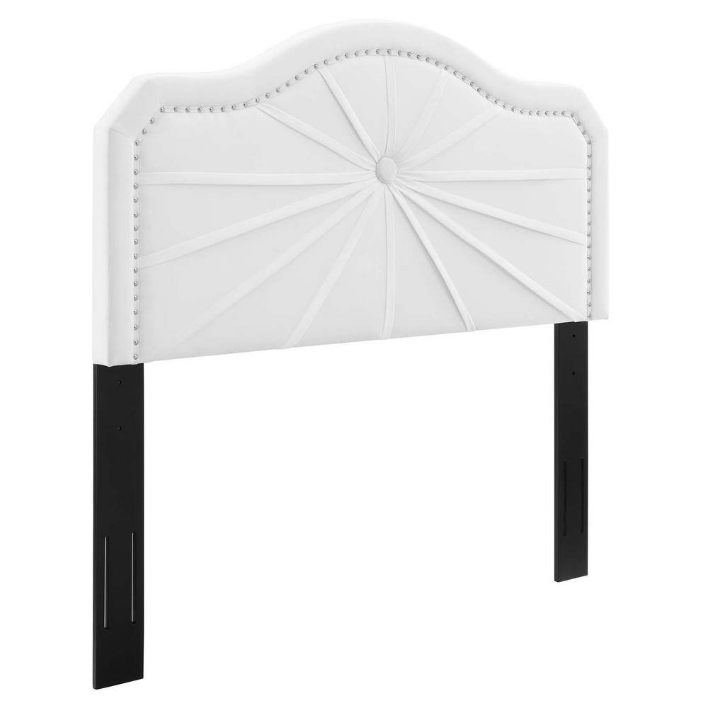 Modway Kristin White Pleated Performance Velvet Full/Queen HeadboardMOD6350WHI The Home Depot