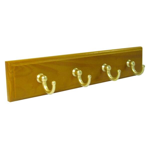 Nystrom 8-5/8 in. (219 mm) Maple and Brass Utility Key Hook Rack