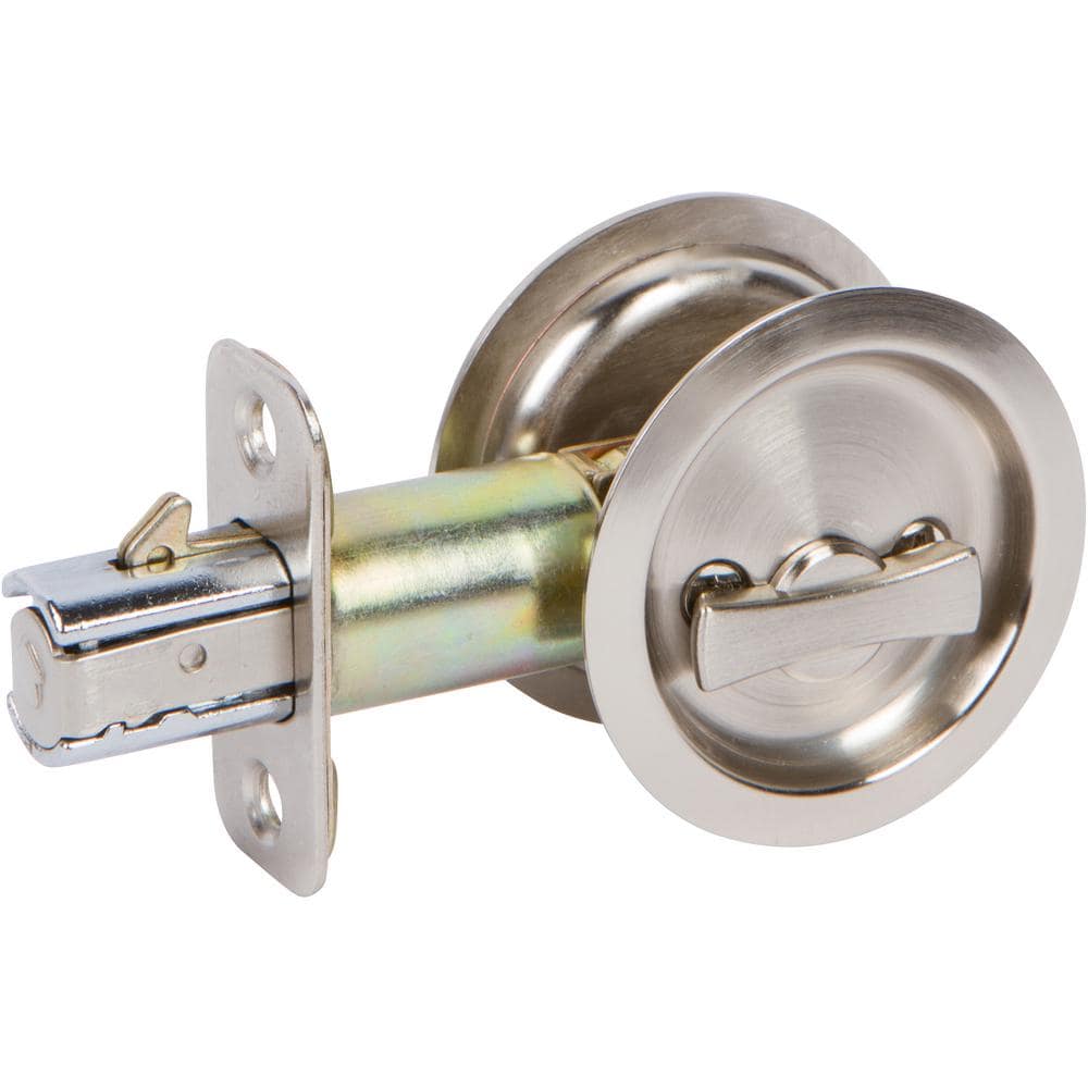 Satin Nickel Universal Handing Classic Pocket Door Lock