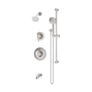 Birch HydroMersion Double Handle Tub and Shower Trim Kit with Hand Spray in Satin Nickel (Valve Not Included) 1.5 GPM