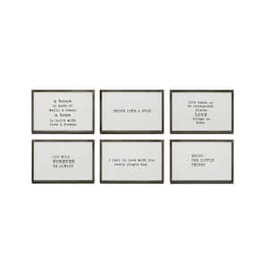 6 Piece Framed Graphic Print Typography Inspirational Quotes Art Print 4 in. x 6.1 in.
