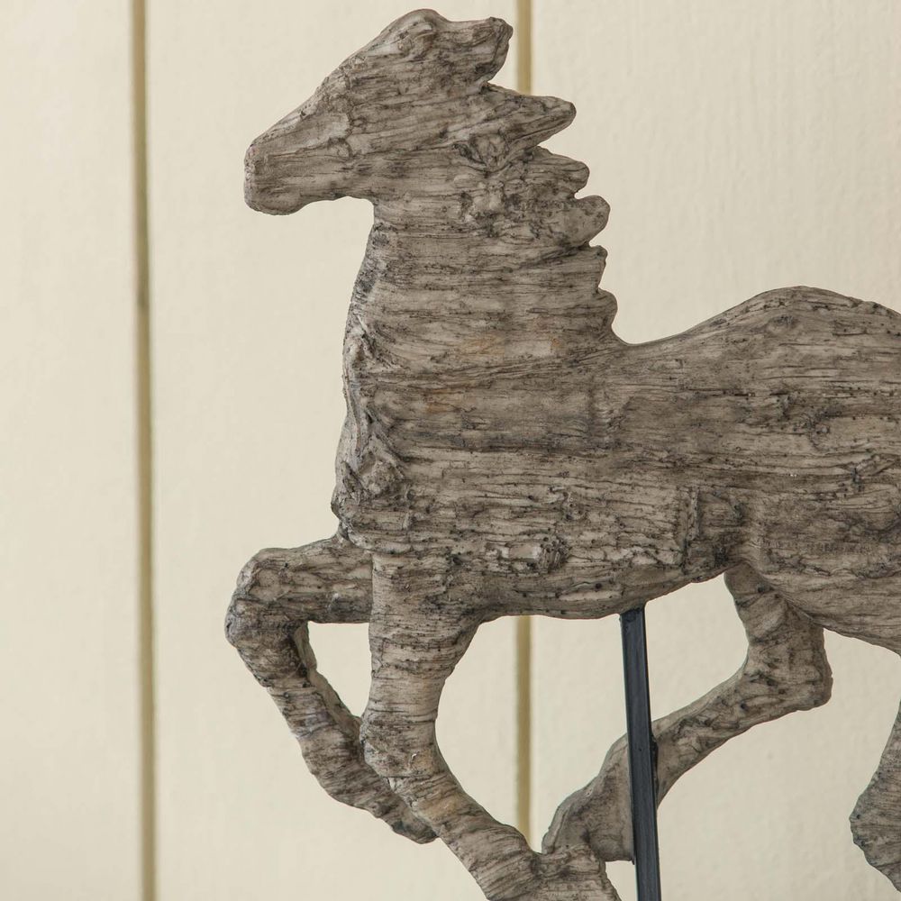 Brown 14 in. x 14.5 in. Resin Horse Decorative Ornament for Desk