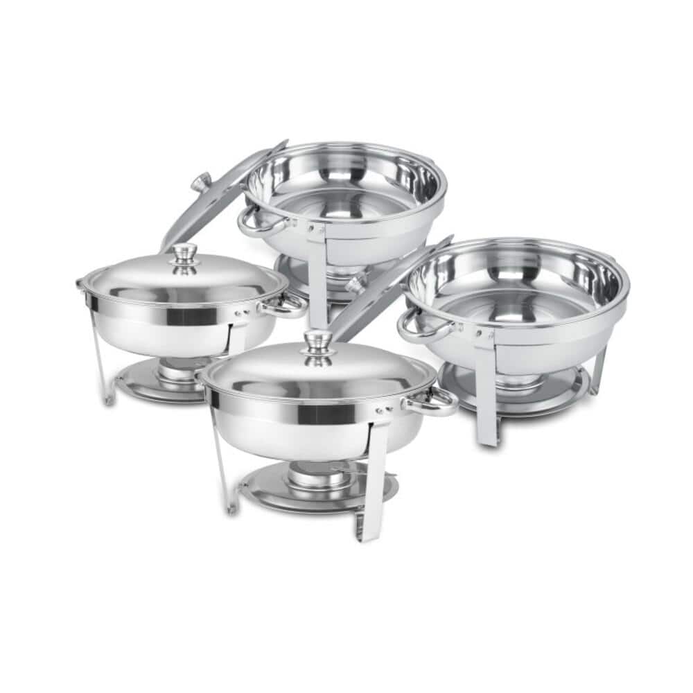 5 qt. Round Chafing Dish Buffet Catering Dish for Home and Outdoor, with Food pan (4-Pack) price history on PriceWatchPro