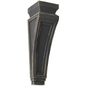 3-7/8 in. x 14 in. x 4-1/2 in. Black Arts and Crafts Wood Vintage Decor Corbel