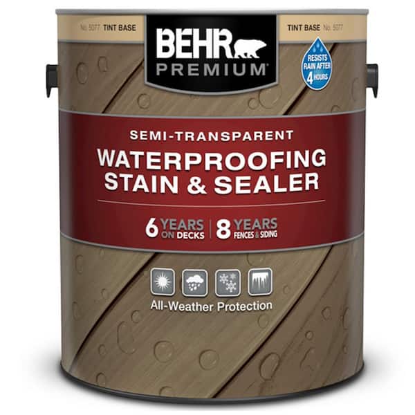 BEHR PREMIUM 1 gal. Semi-Transparent Waterproofing Exterior Wood Stain and Sealer