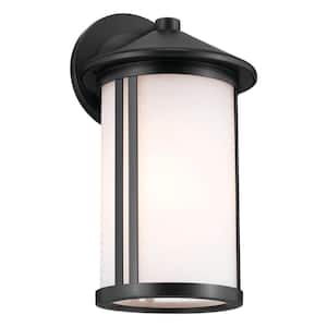 Lombard 12.75 in. 1-Light Black Outdoor Hardwired Wall Lantern Sconce with No Bulbs Included (1-Pack)