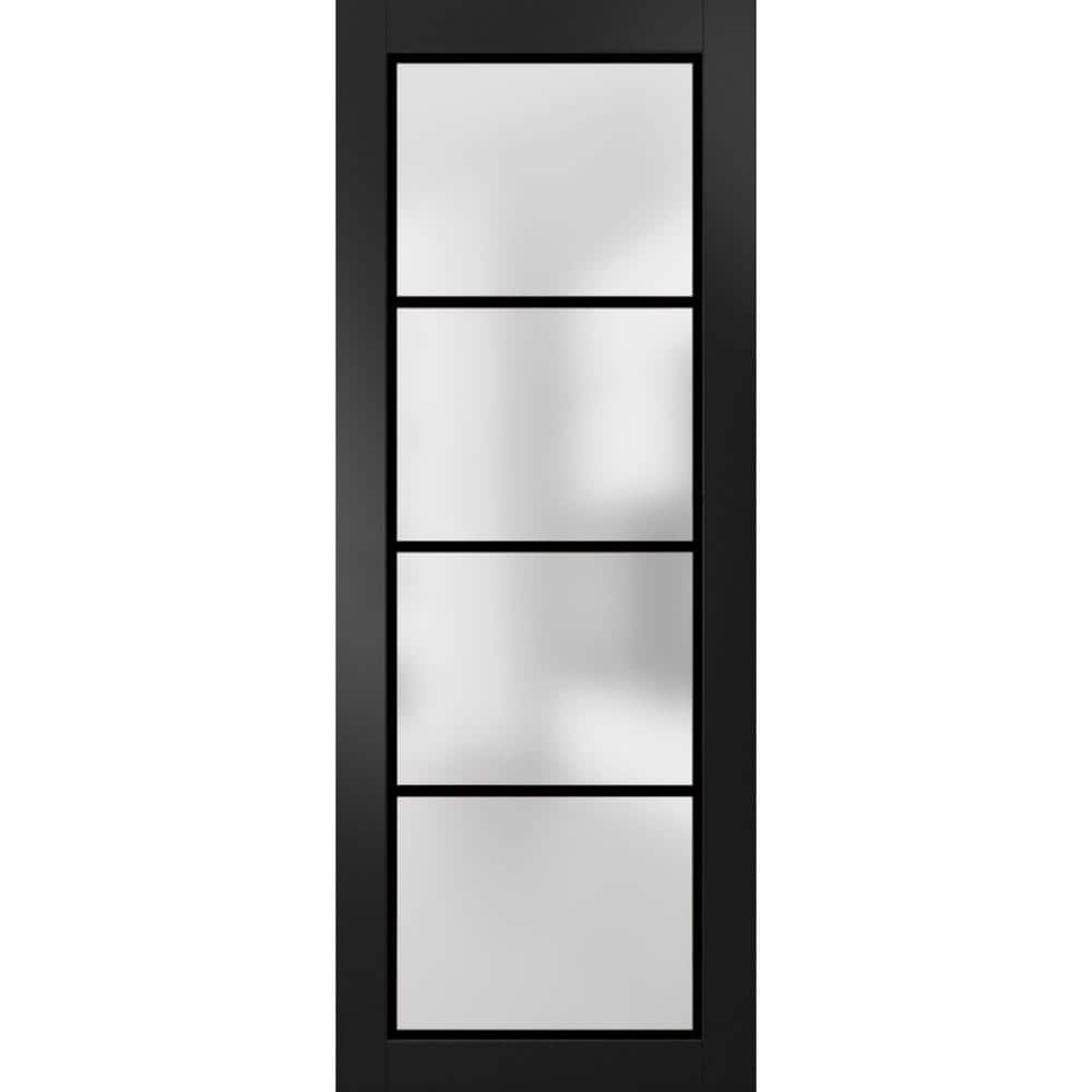 28 in. x 96 in. Solid Wood Frosted Glass Black Matte Interior Door Slab price history on PriceWatchPro