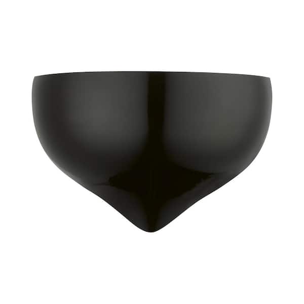 AVIANCE LIGHTING Hansberry 9.5 in. 1-Light Shiny Black Half Moon ADA Wall Sconce