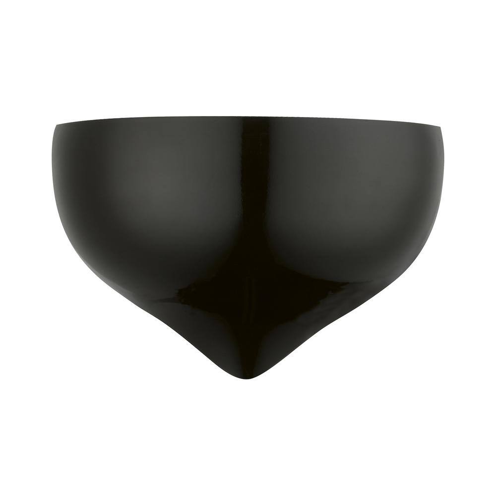 Livex Lighting Amador 9.75 in. 1-Light Shiny Black Half Moon Wall Sconce
