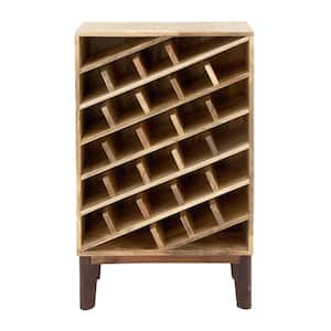 30-Bottle Brown Standing Wine Rack